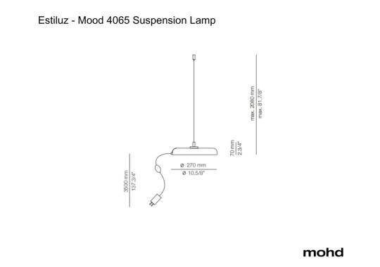 Технические характеристики и чертежи Estiluz Mood 4065 Suspension Lamp