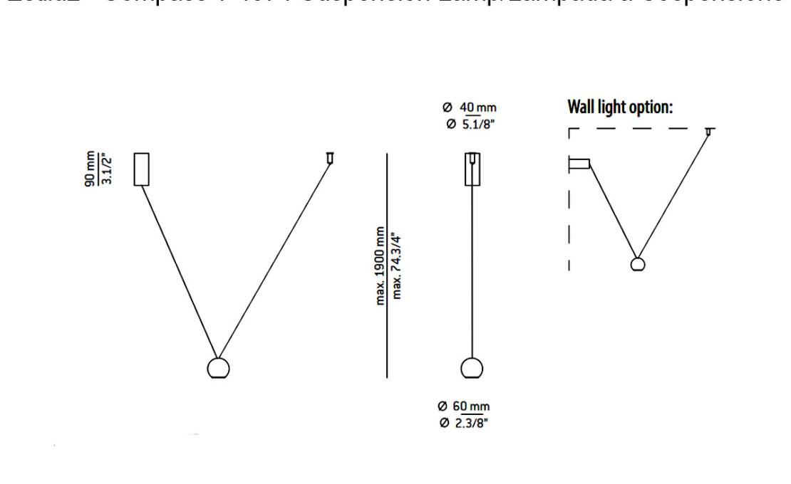 Подвесной светильник модель Compass T-4074 Suspension Lamp от фабрики Estiluz