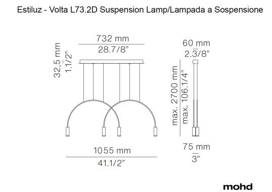 Подвесной светильник Volta L73.2D Lampada a Sospensione от Estiluz image 3