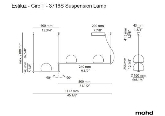 Подвесной светильник модель Circ T - 3716 Suspension Lamp от фабрики Estiluz