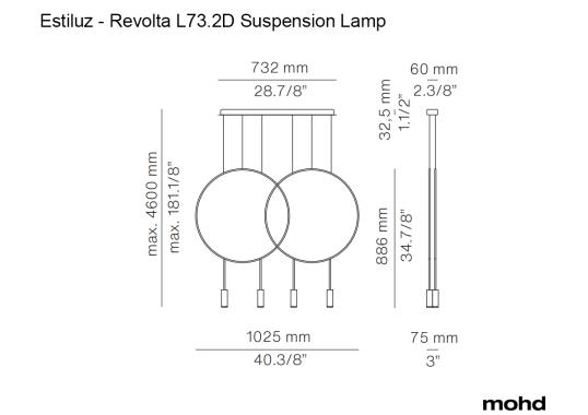 Подвесной светильник Revolta L73.2D Lampada a Sospensione от Estiluz image 5