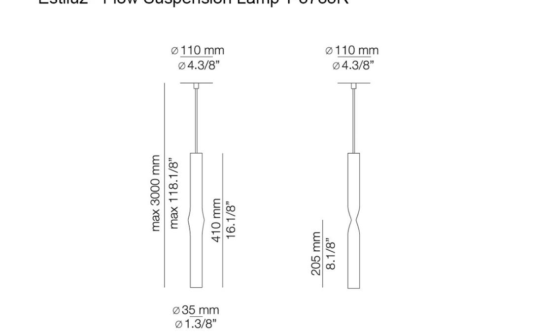 Подвесной светильник модель Flow Suspension Lamp T-3735R от фабрики Estiluz