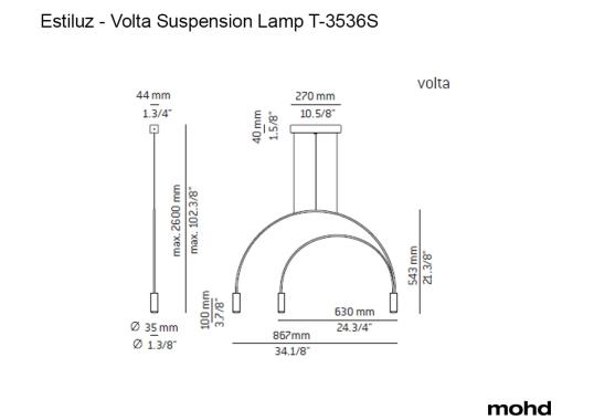 Подвесной светильник модель Volta Suspension Lamp от фабрики Estiluz