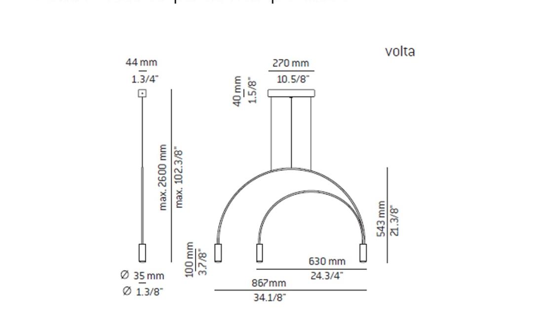 Подвесной светильник модель Volta Suspension Lamp от фабрики Estiluz