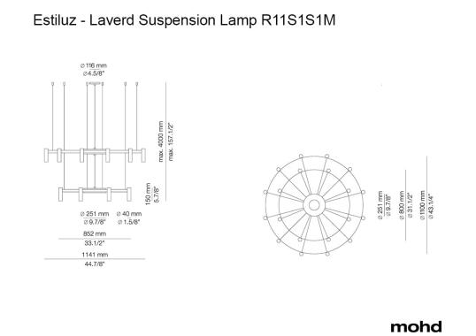 Подвесной светильник Laverd Suspension Lamp R11S1S1M от Estiluz image 5