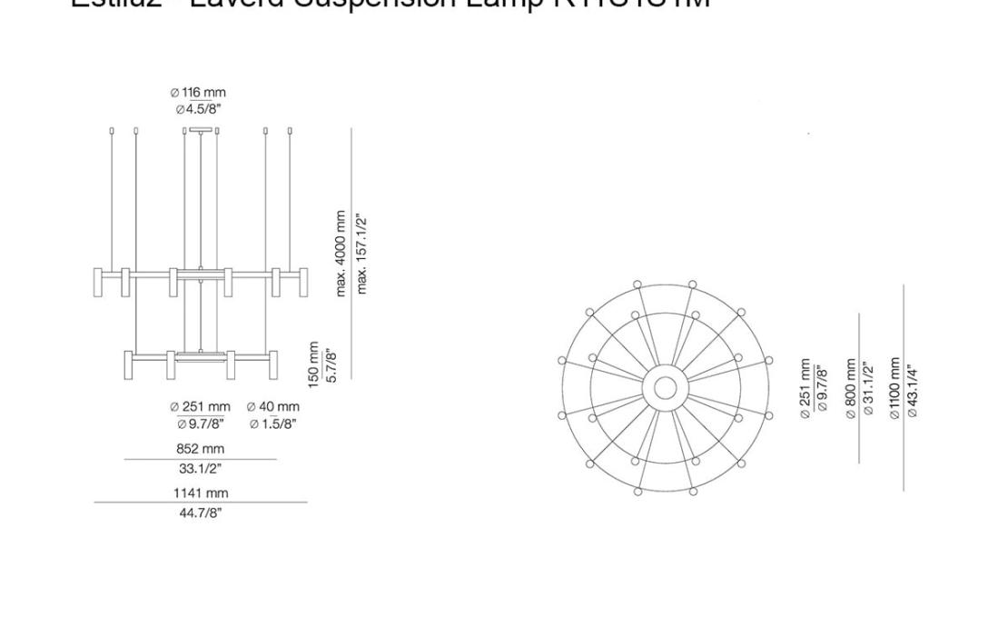 Подвесной светильник модель Laverd Suspension Lamp R11S1S1M от фабрики Estiluz