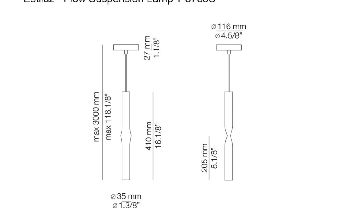 Подвесной светильник модель Flow Suspension Lamp T-3735S от фабрики Estiluz