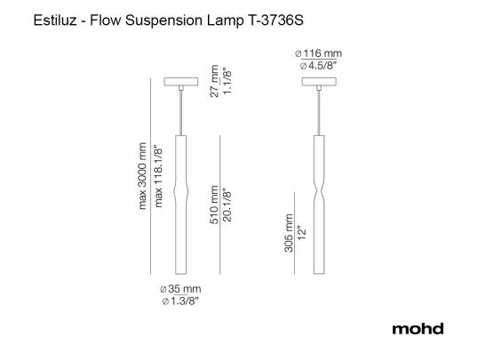 Подвесной светильник Flow Suspension Lamp T-3736S от Estiluz image 5