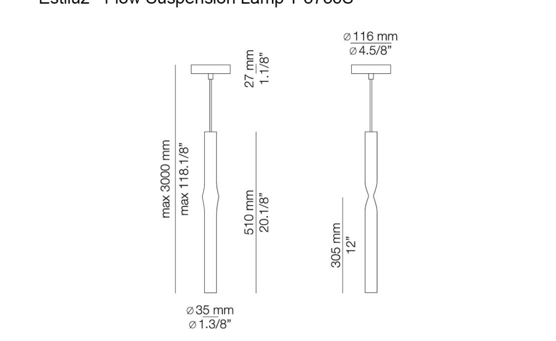 Подвесной светильник модель Flow Suspension Lamp T-3736S от фабрики Estiluz
