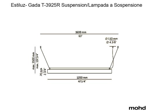 Подвесной светильник модель Gada T-3925R Suspension Lamp от фабрики Estiluz