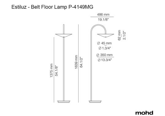Торшер Belt Floor Lamp P-4149MG от Estiluz image 5