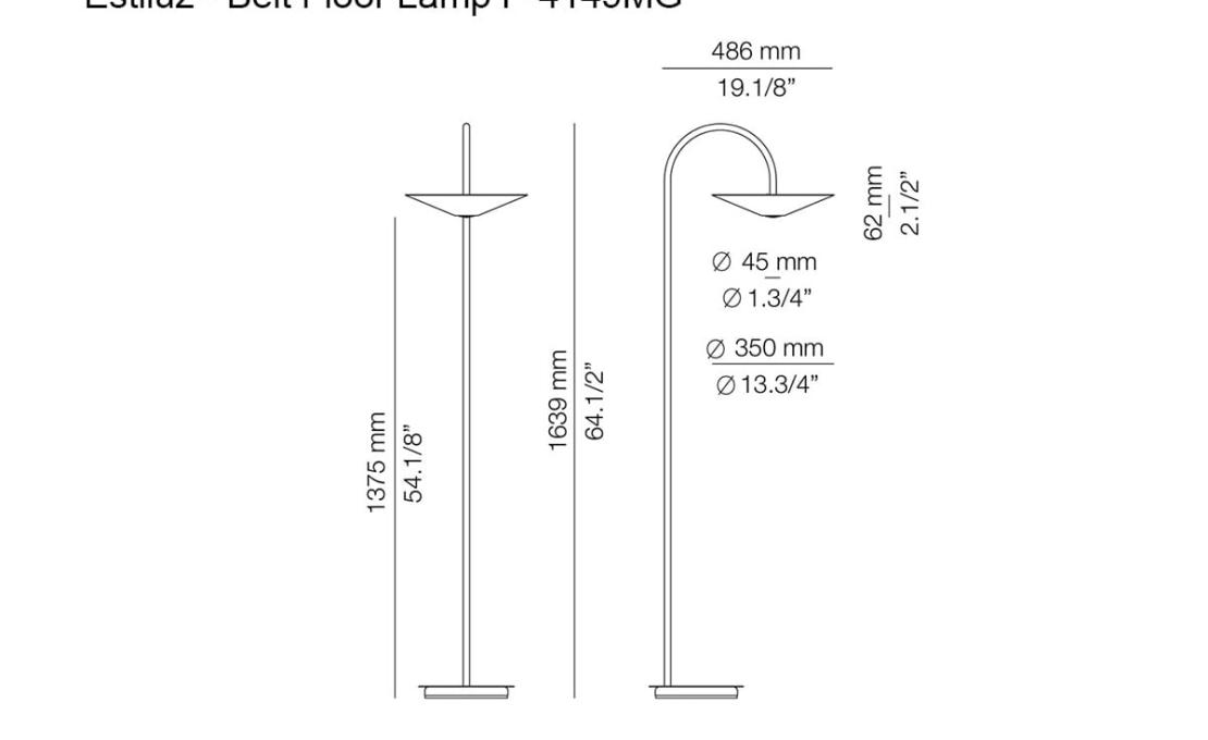 Торшер модель Belt Floor Lamp P-4149MG от фабрики Estiluz