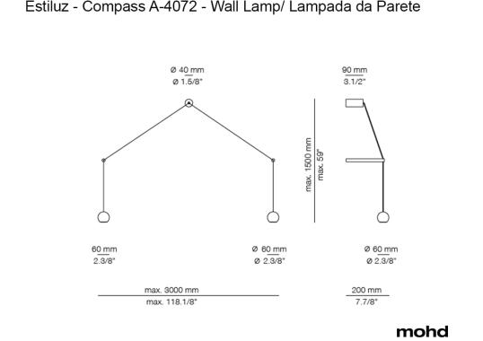 Бра Compass A-4072 Wall Lamp от Estiluz image 1