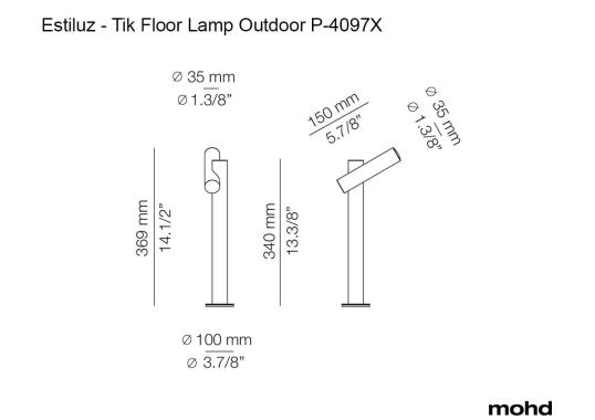 Торшер модель Tik Floor Lamp Outdoor P-4097X от фабрики Estiluz