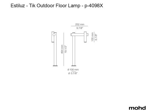 Торшер модель Tik Outdoor Floor Lamp - p-4098X от фабрики Estiluz