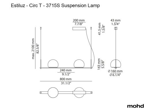 Подвесной светильник Circ T - 3715 Suspension Lamp от Estiluz image 5