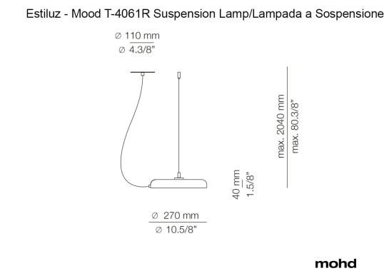 Подвесной светильник модель Mood T-4061R Suspension Lamp от фабрики Estiluz