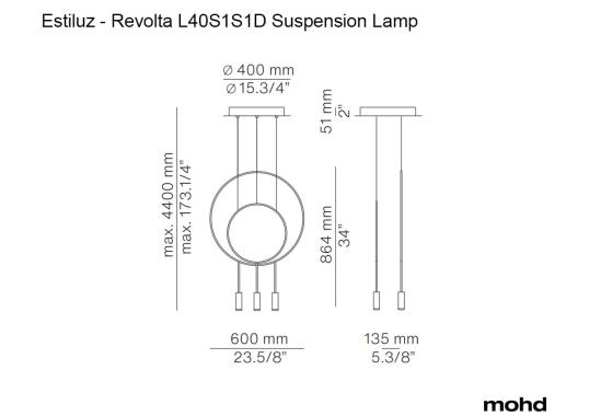 Подвесной светильник Revolta L40S1S1D Suspension Lamp от Estiluz image 5