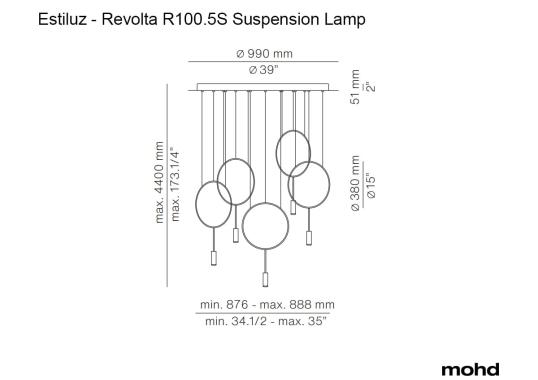 Подвесной светильник Revolta R100.5S Lampada a Sospensione от Estiluz image 4