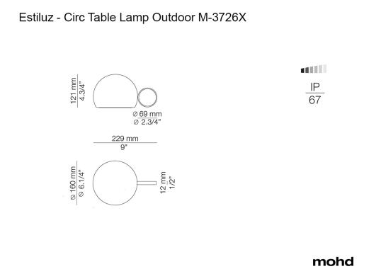 Настольная лампа модель Circ Table Lamp Outdoor M-3726X от фабрики Estiluz