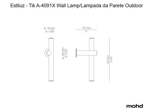 Бра модель Tik A-4091X Wall Lamp - Outdoor от фабрики Estiluz