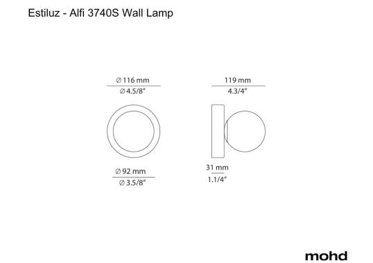 Бра Alfi 3740S Wall Lamp от Estiluz image 3