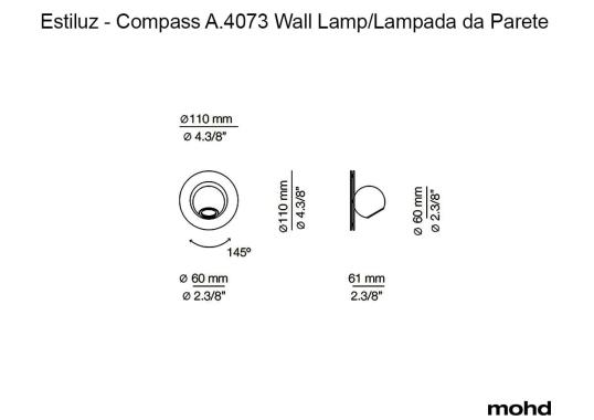 Бра Compass A.4073 Wall Lamp от Estiluz image 3