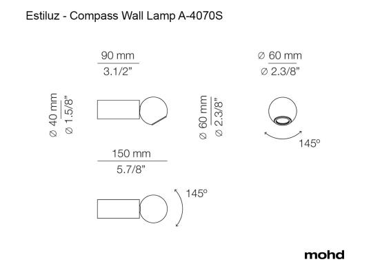 Бра Compass Wall Lamp A-4070S от Estiluz image 6