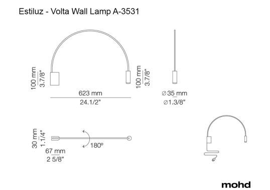 Бра модель Volta Wall Lamp A-3531 от фабрики Estiluz