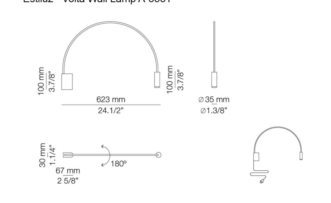 Бра модель Volta Wall Lamp A-3531 от фабрики Estiluz