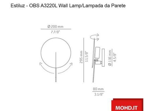 Бра Obs A3220L Lampada da Parete от Estiluz image 2