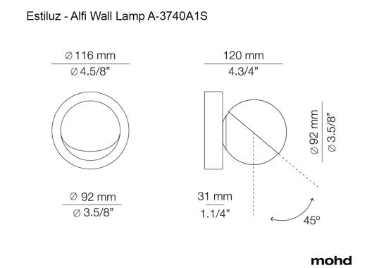 Бра Alfi Wall Lamp A-3740A1S от Estiluz image 3