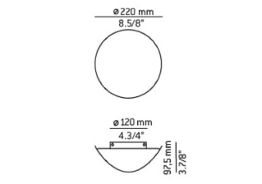 Технические характеристики и чертежи Estiluz Lune Wall Lamp