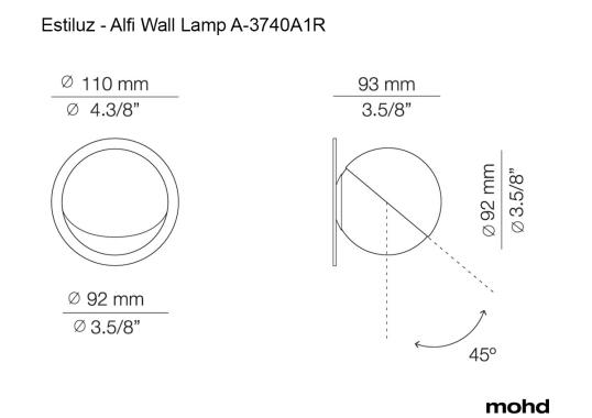 Бра модель Alfi Wall Lamp A-3740A1R от фабрики Estiluz