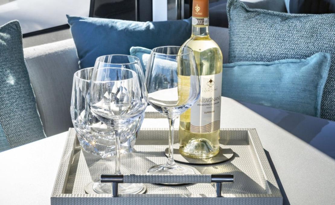 Поднос модель Dedalo Tray with Chromed Handles - Small от фабрики Pinetti