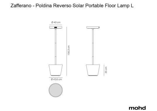 Торшер модель Poldina Reverso Solar Portable Floor Lamp L от фабрики Zafferano