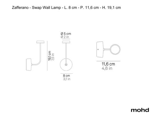 Бра Swap Wall Lamp - L. 8 cm - P. 11,6 cm - H. 19,1 cm от Zafferano image 1