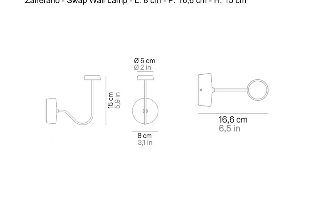 Бра модель Swap Wall Lamp - L. 8 cm - P. 16,6 cm - H. 15 cm от фабрики Zafferano