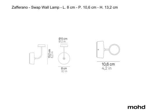 Бра Swap Wall Lamp - L. 8 cm - P. 10,6 cm - H. 13,2 cm от Zafferano image 1