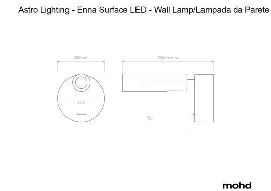 Бра модель Enna Surface LED - Wall Lamp от фабрики Astro Lighting