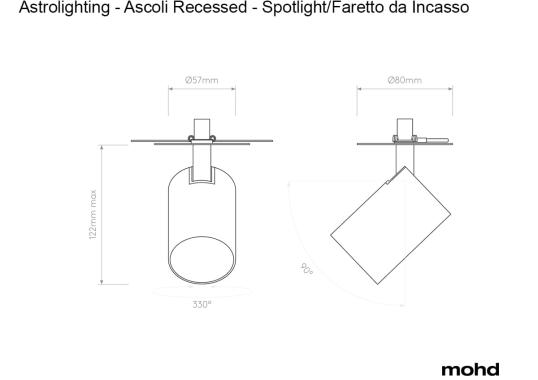 Потолочный светильник модель Ascoli Recessed - Spotlight от фабрики Astro Lighting