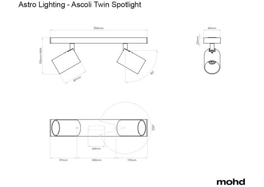 Потолочный светильник Ascoli Twin - Spotlight от Astro Lighting image 5