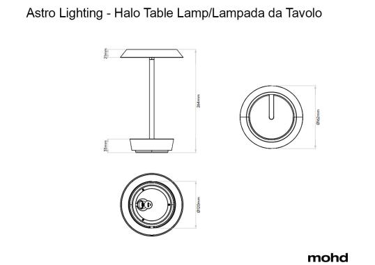 Настольная лампа модель Halo Portable Table Lamp - Rechargeable от фабрики Astro Lighting