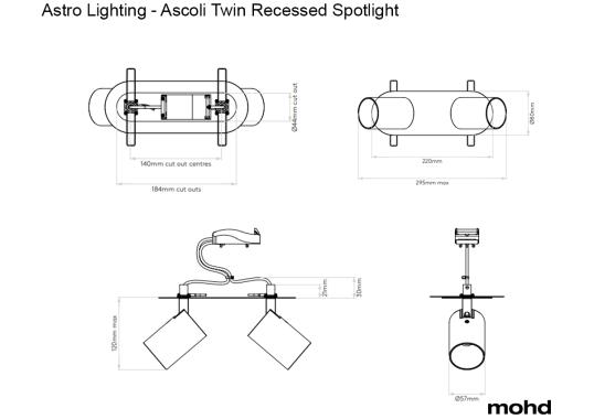 Потолочный светильник Ascoli Twin - Recessed Spotlight от Astro Lighting image 6