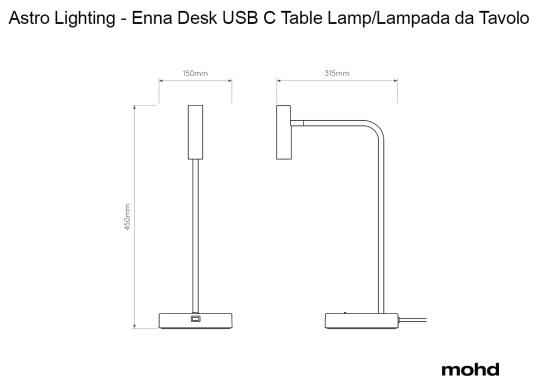 Настольная лампа модель Enna Desk USB C Table Lamp от фабрики Astro Lighting