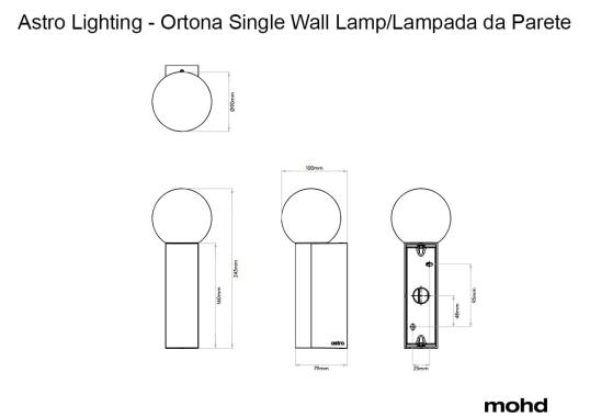 Бра модель Ortona Single Wall Lamp от фабрики Astro Lighting