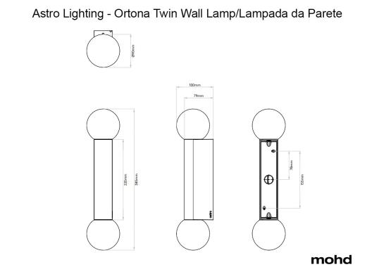 Бра модель Ortona Twin Wall Lamp от фабрики Astro Lighting