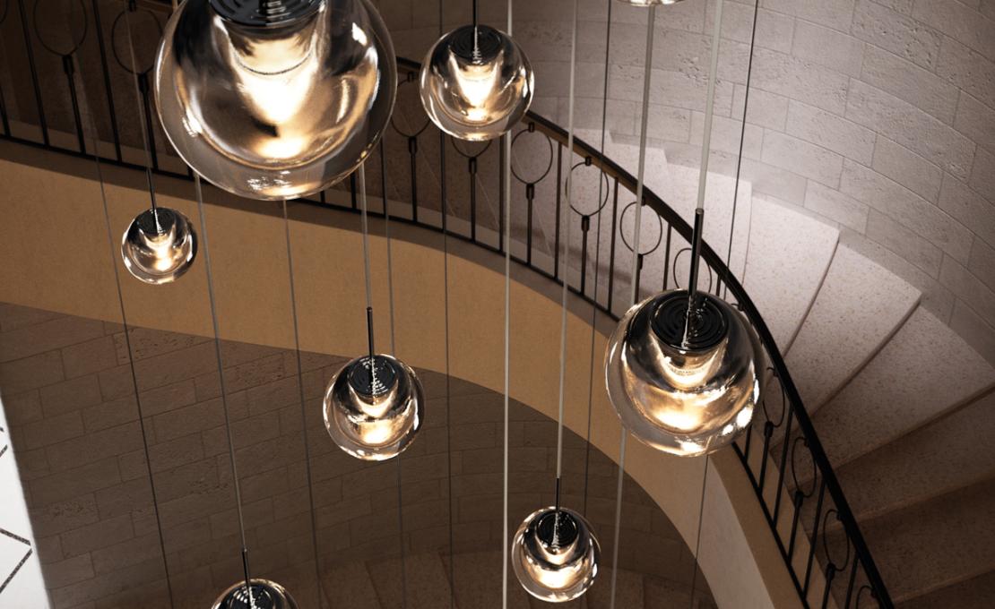 Подвесной светильник модель Dew Suspension Lamp от фабрики KDLN