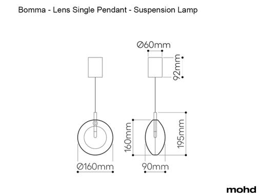 Подвесной светильник модель Lens Single Pendant - Suspension Lamp от фабрики Bomma
