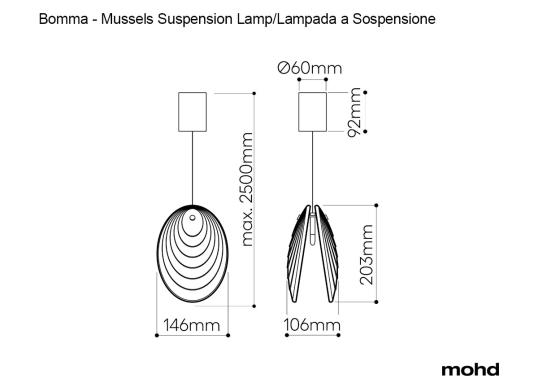Подвесной светильник модель Mussels Single Suspension Lamp от фабрики Bomma
